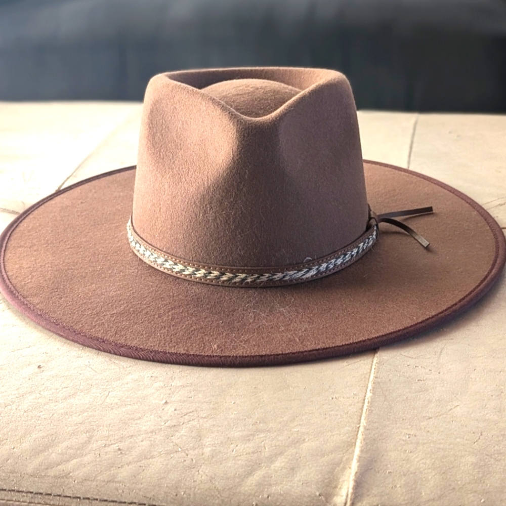Brown Wide Brim Fedora